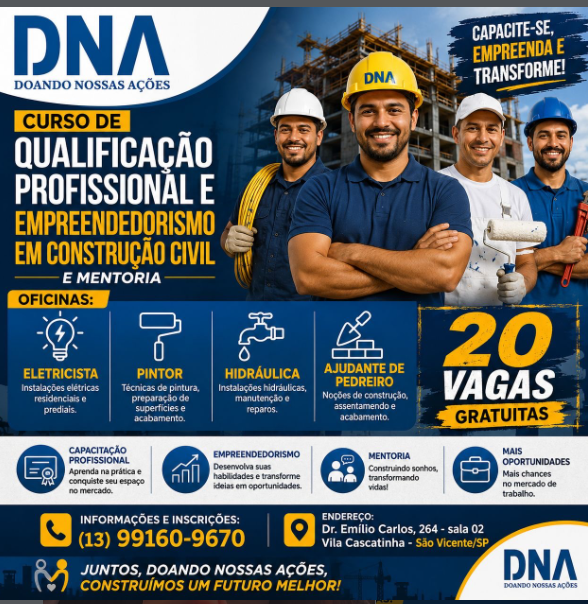 Curso de Qualificação Profissional e Empreendedorismo em Construção Civil